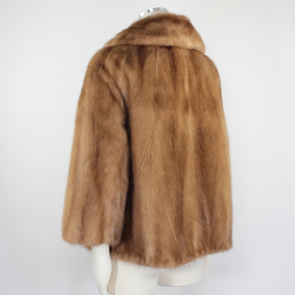 Mink 3/4 Sleeve Swing Fur Coat Chestnut Brown 925 - Picture 4 of 8